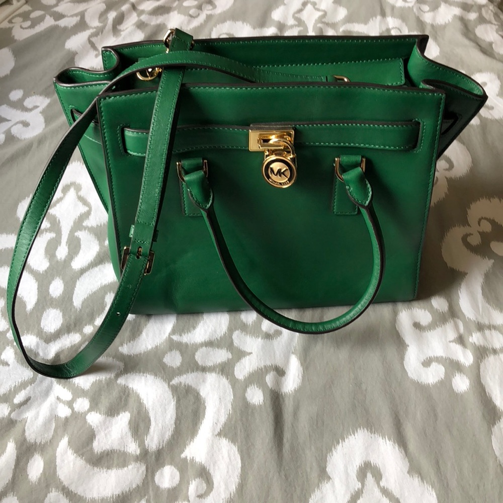 Michael Kors purse in a beautiful emerald green